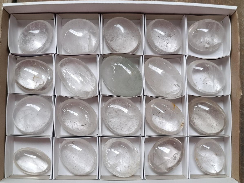 Polished Clear Quartz Crystal Galets x 20 From Madagascar
