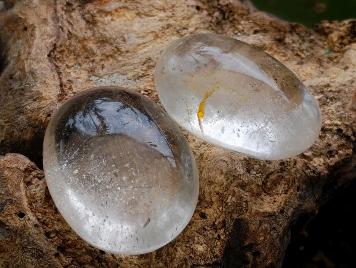 Polished Clear Quartz Crystal Galets x 20 From Madagascar