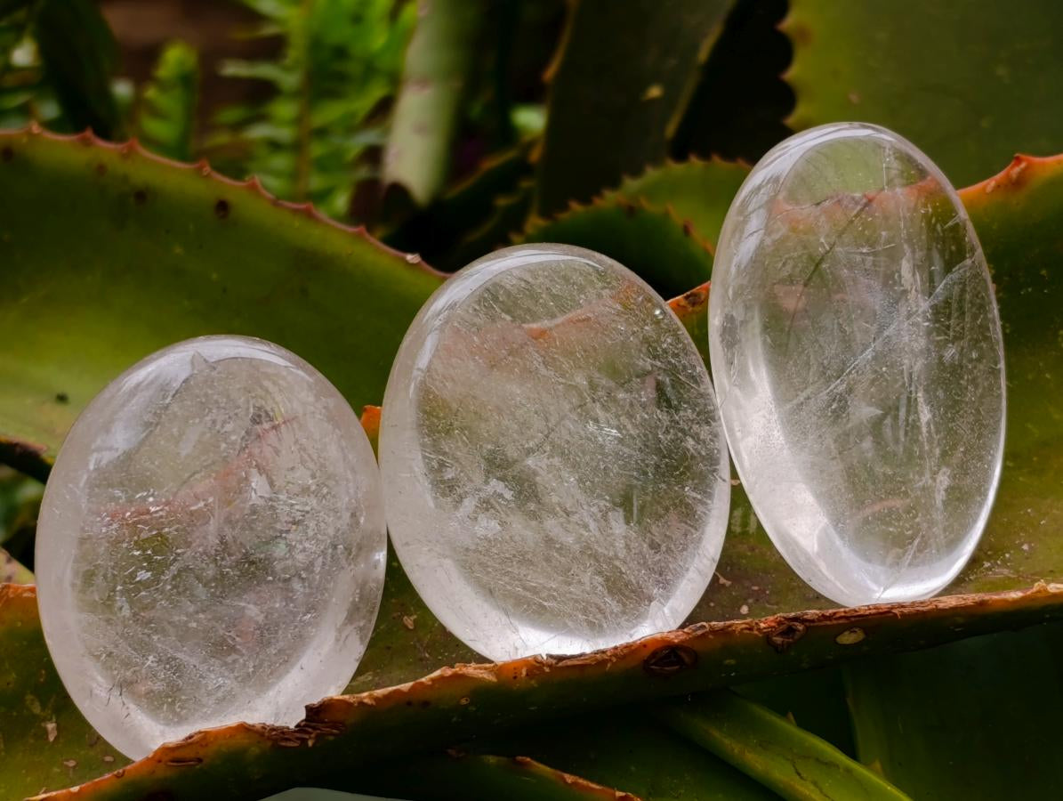Polished Clear Quartz Crystal Galets x 20 From Madagascar