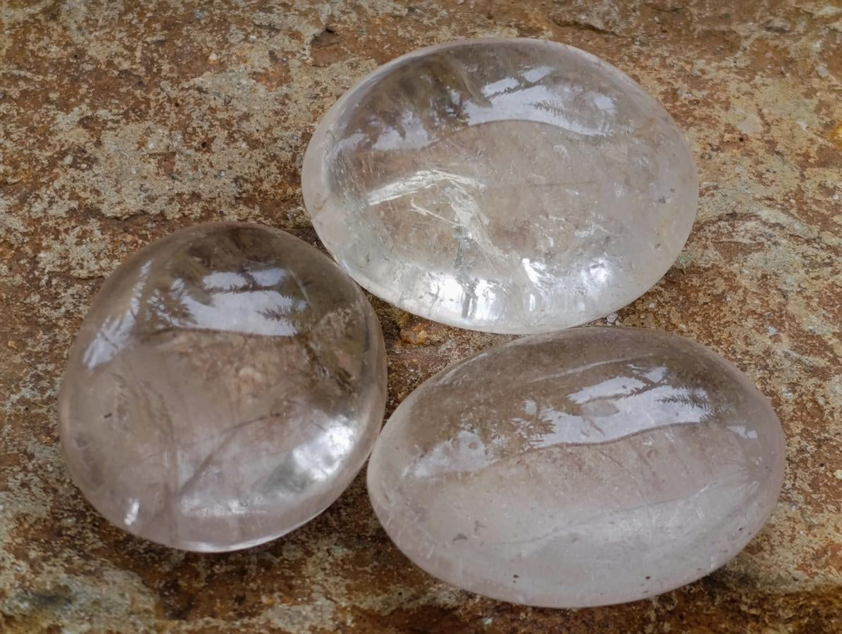 Polished Clear Quartz Crystal Galets x 20 From Madagascar