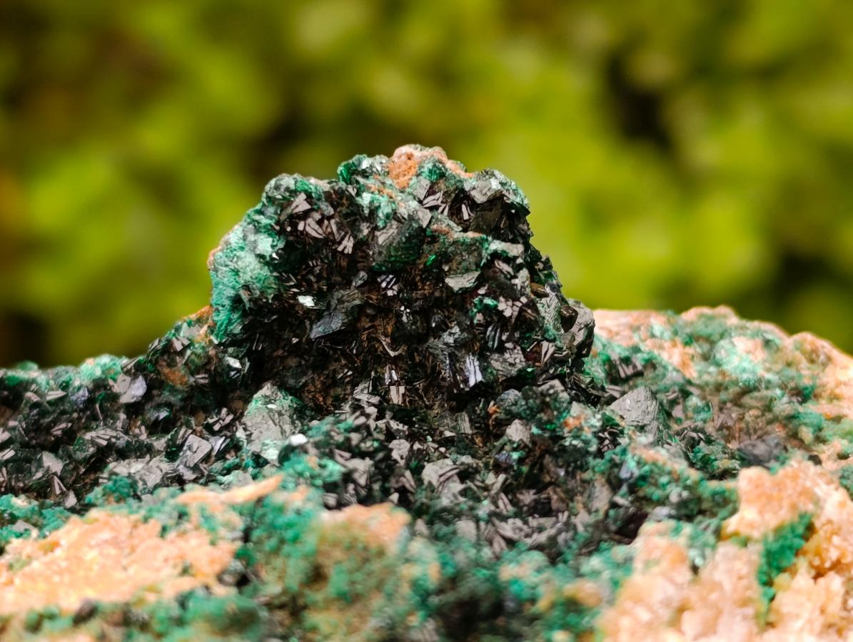 Natural Large Libethenite Crystals on Dolomite Matrix Specimen x 1 From Shituru, Congo