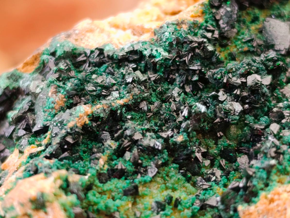 Natural Large Libethenite Crystals on Dolomite Matrix Specimen x 1 From Shituru, Congo