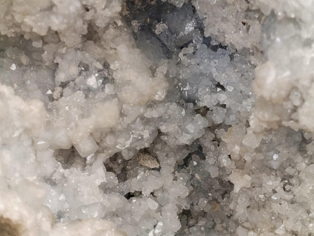 Polished XL Celestite Crystal Geode Centred Gemstone Egg x 1 From Sakoany, Madagascar