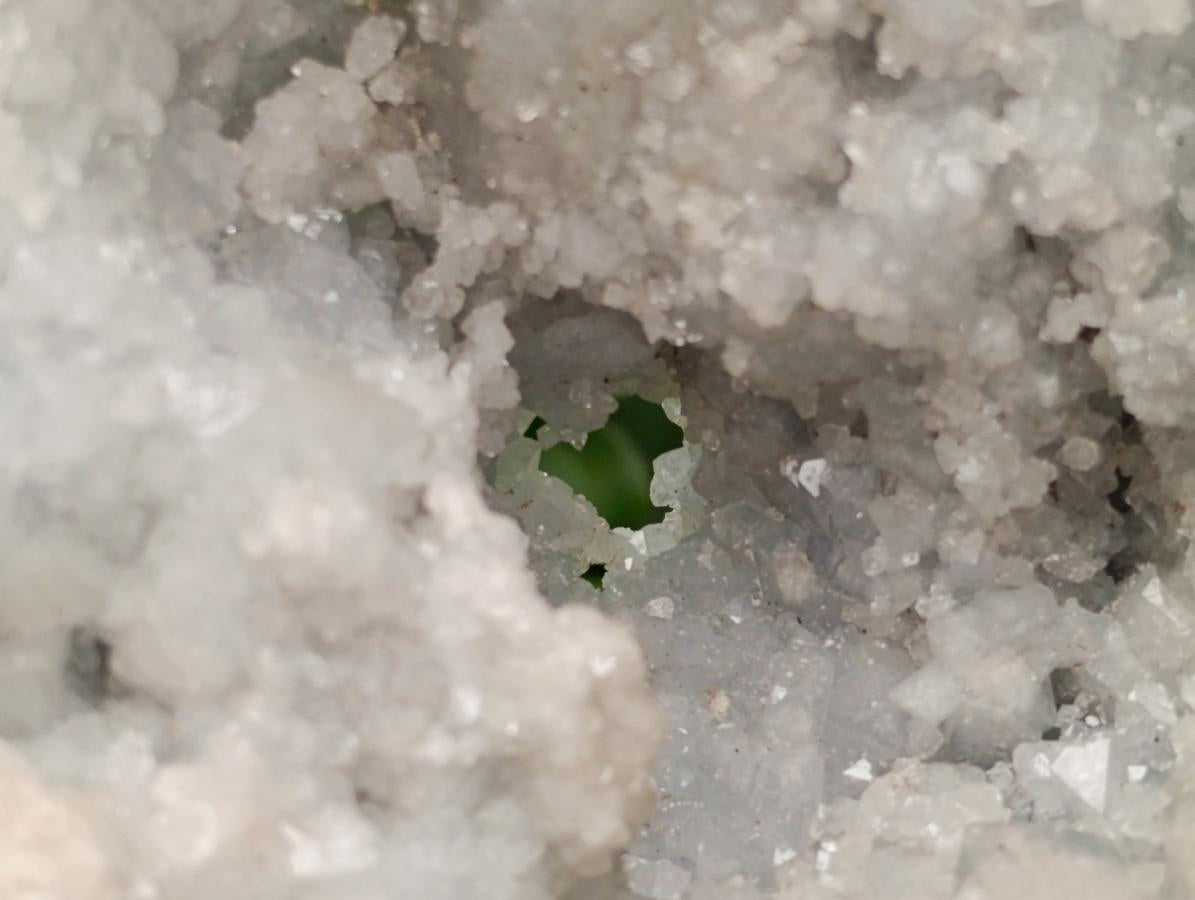 Polished XL Celestite Crystal Geode Centred Gemstone Egg x 1 From Sakoany, Madagascar