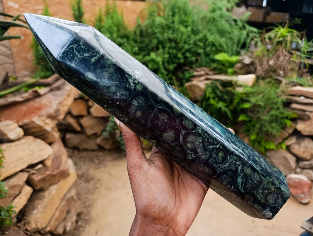 Polished XL Stromatolite Standing Display Crystal x 1 From Madagascar