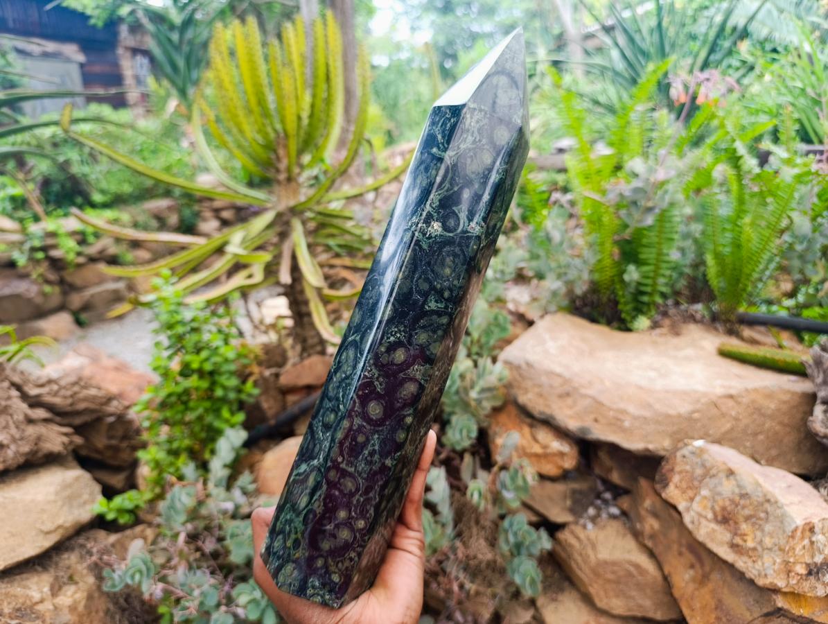 Polished XL Stromatolite Standing Display Crystal x 1 From Madagascar