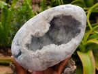 Polished Large Blue Celestite Gemstone Egg x 1 From Sakoany, Madagascar