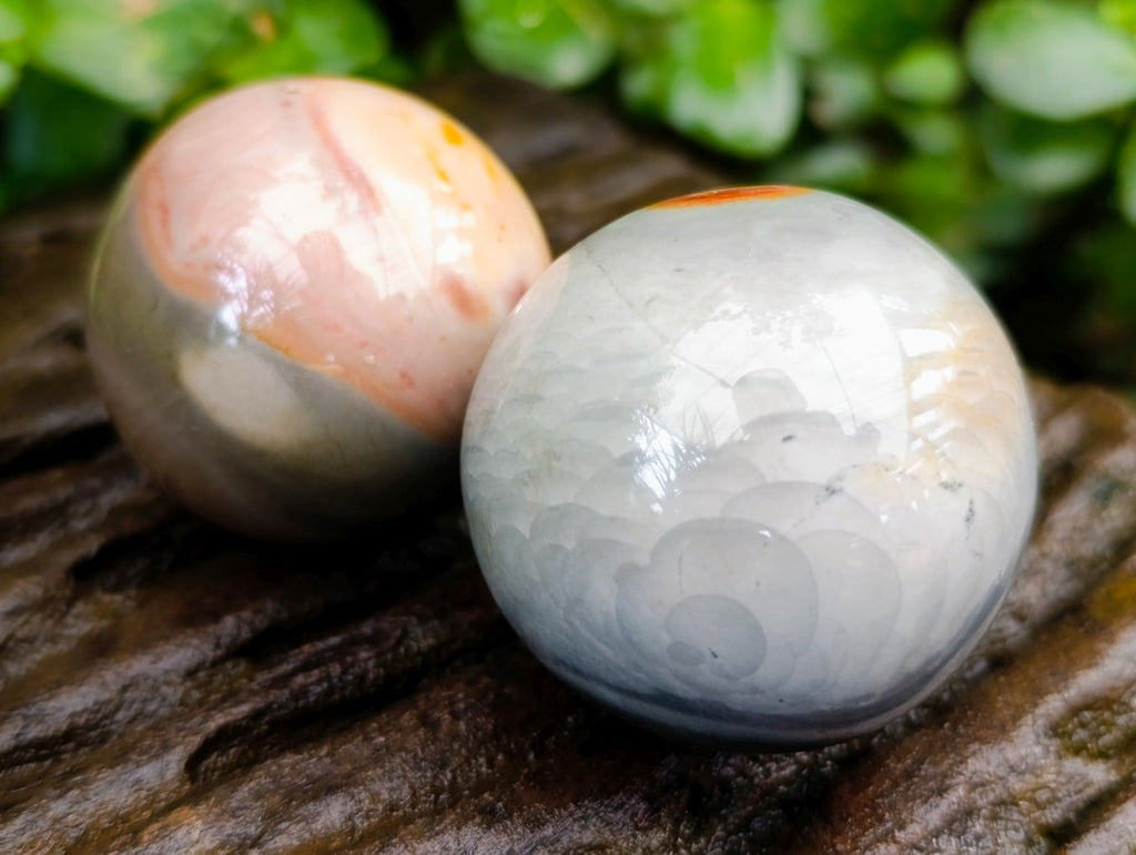 Polished Mixed Small Polychrome and Ocean Jasper Spheres x 12 From Madagascar