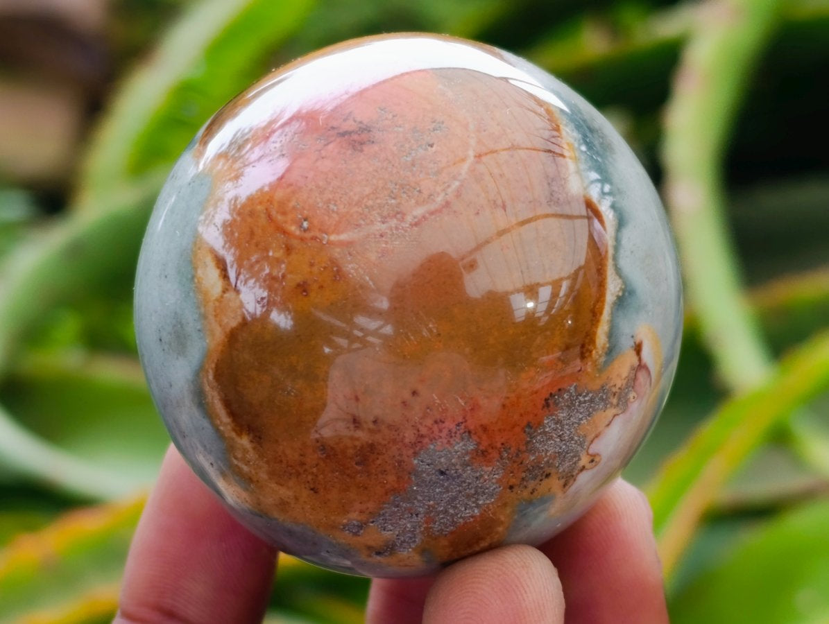 Polished Mixed Small Polychrome and Ocean Jasper Spheres x 12 From Madagascar