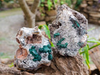 Natural Crystalline Ball Malachite on Quartz and Dolomite Specimens x 6 From Mindingi Mine, Kambove, Congo