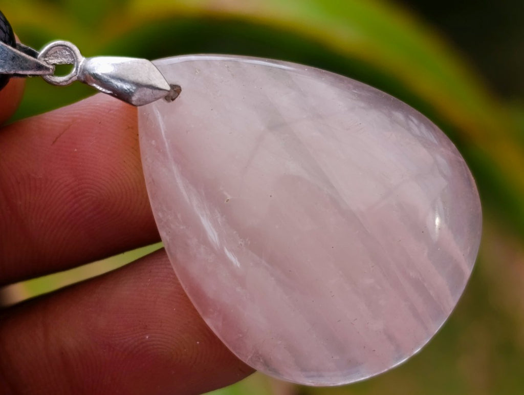 Hand Made Rose Quartz Mixed Shaped Pendants with Black Thong x 12 From Madagascar