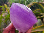 Polished Window Amethyst Crystals x 2 From Akansobe, Madagascar