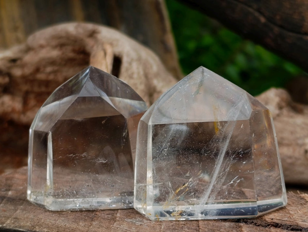Polished Clear and Optic Quartz Crystals x 12 From Madagascar