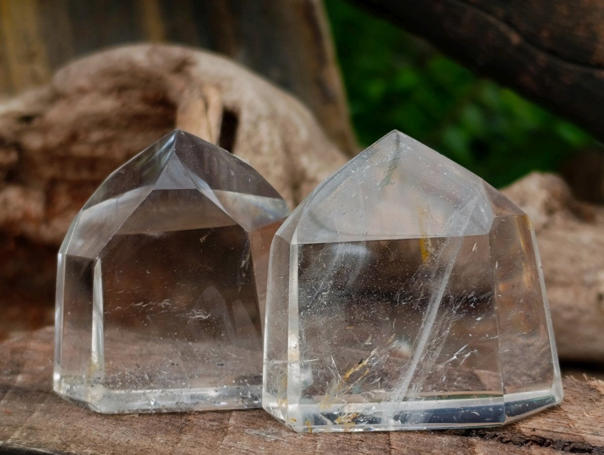 Polished Clear and Optic Quartz Crystals x 12 From Madagascar