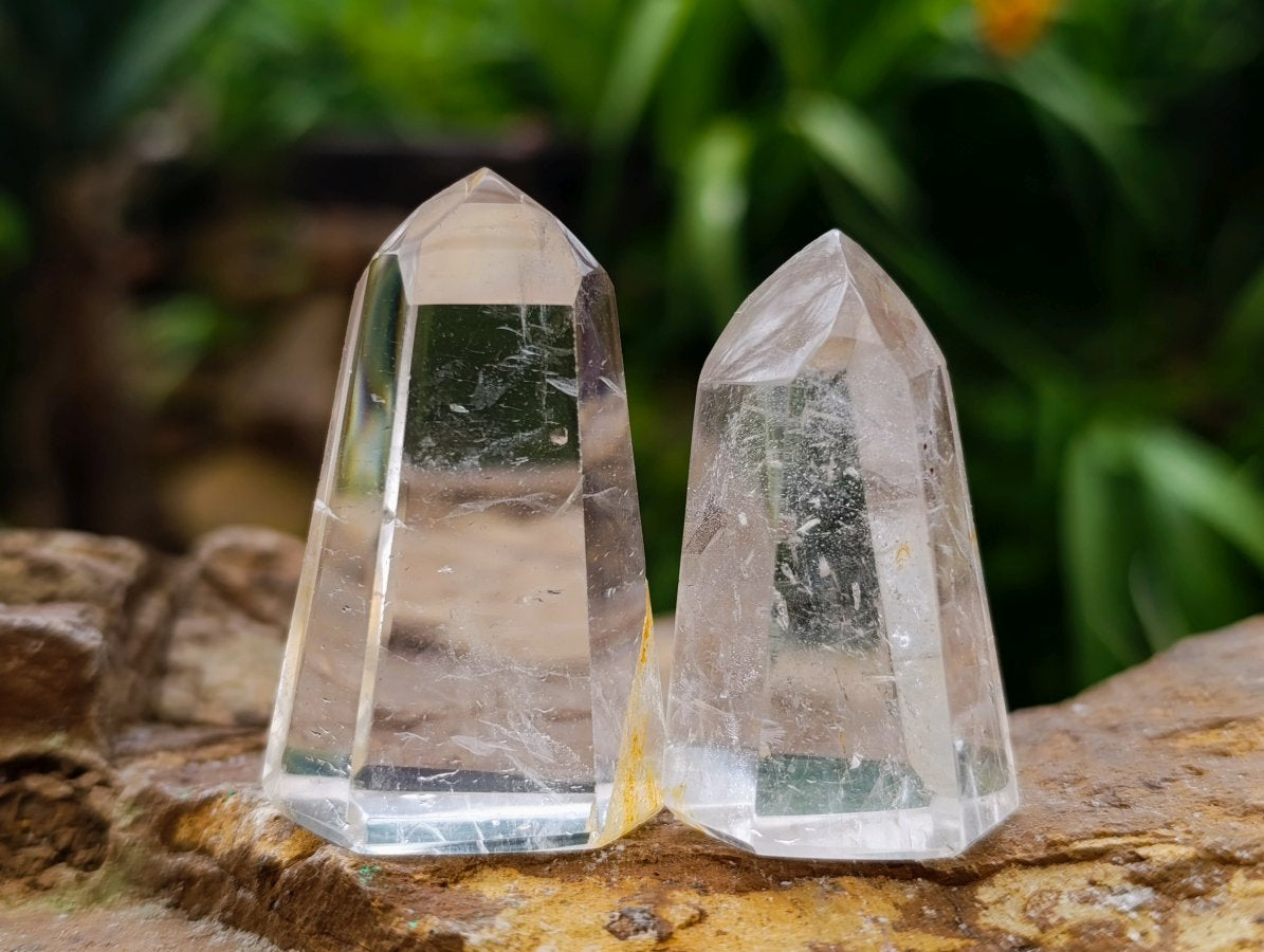 Polished Clear and Optic Quartz Crystals x 12 From Madagascar