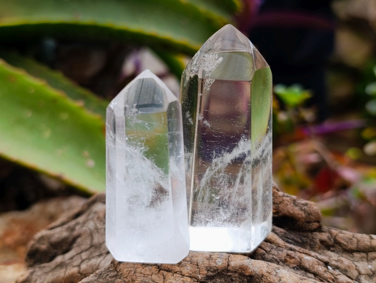 Polished Clear and Optic Quartz Crystals x 12 From Madagascar