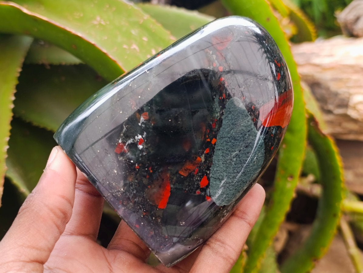 Polished Bloodstone Standing Free Forms x 2 From Swaziland