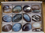 Polished Banded Agate Palm Stones x 15 From Madagascar