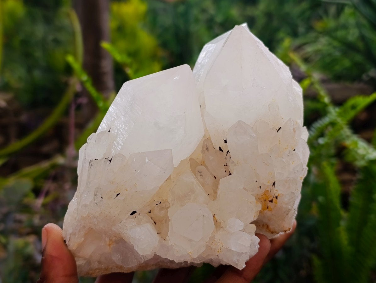 Natural Clear Quartz Crystal Clusters x 3 From Madagascar