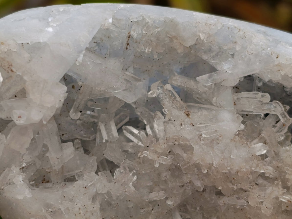 Polished Blue Celestite Geode Egg and Natural Specimen x 2 From Sakoany, Madagascar