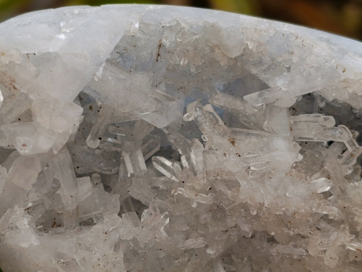 Polished Blue Celestite Geode Egg and Natural Specimen x 2 From Sakoany, Madagascar