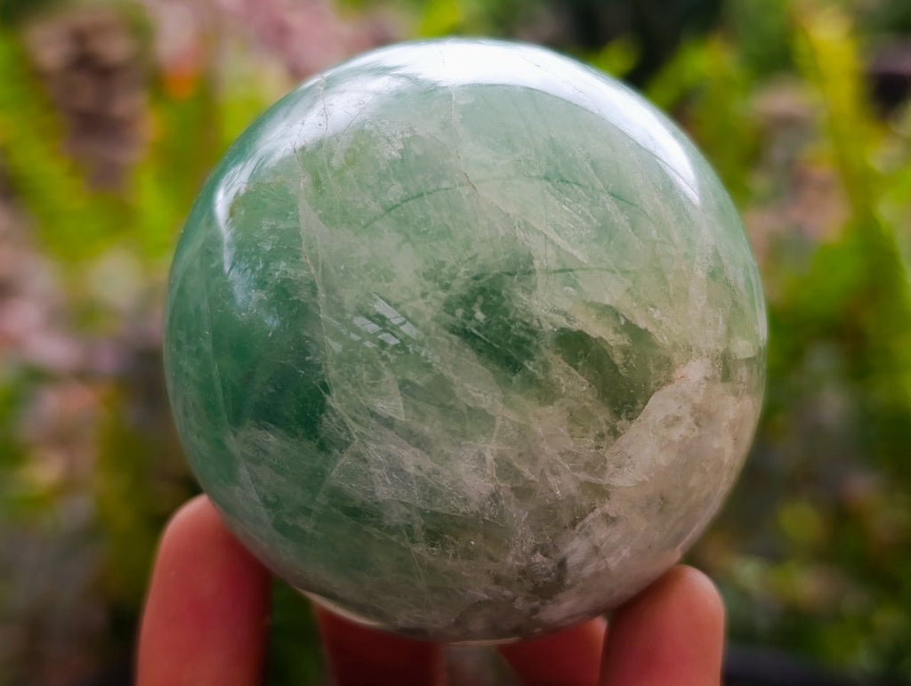 Polished Green Fluorite Spheres x 3 From Madagascar