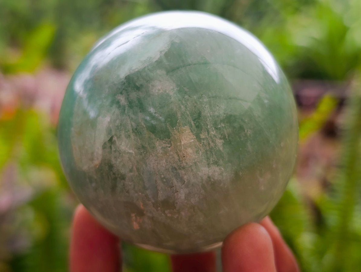 Polished Green Fluorite Spheres x 3 From Madagascar