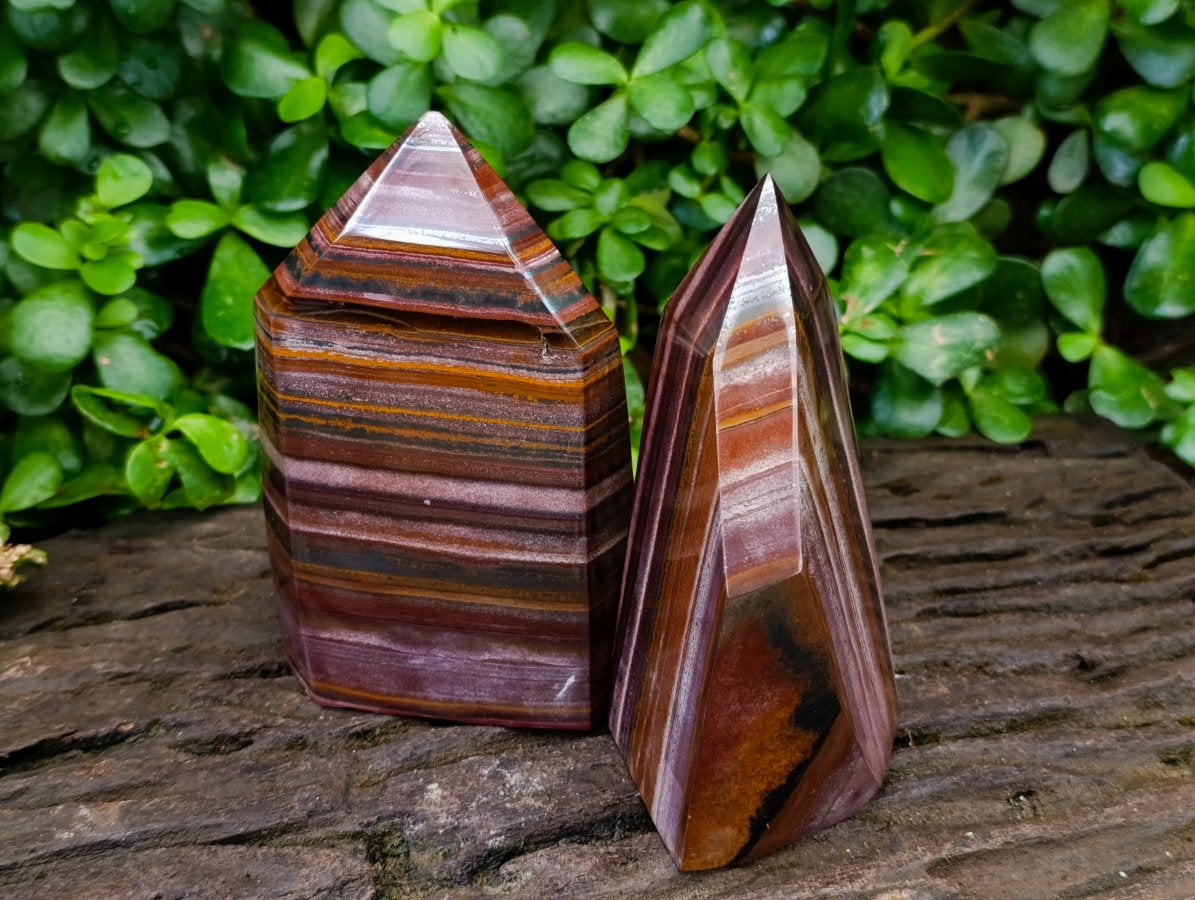 Polished Banded Tiger Iron Display Crystals x 2 From South Africa