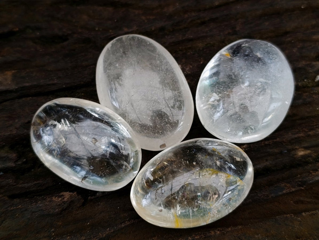 Polished Clear Quartz Crystal Galets x 24 From Madagascar
