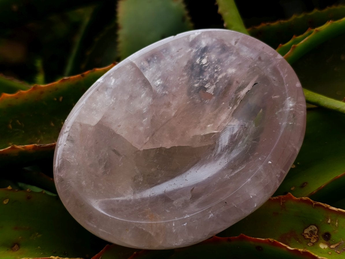 Polished Gemmy Rose Quartz Bowls x 2 From Madagascar