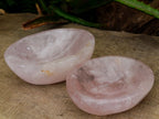 Polished Gemmy Rose Quartz Bowls x 2 From Madagascar