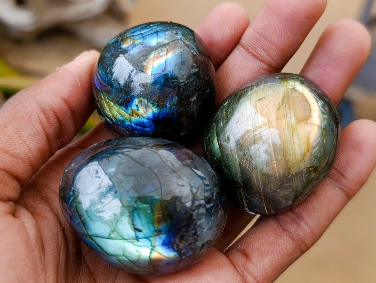 Polished Rounded Labradorite Free Forms x 35 From Madagascar - Toprock Gemstones and Minerals 