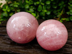 Polished Gemmy Star Rose Quartz Spheres x 2 From Madagascar