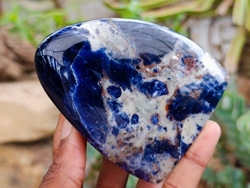 Polished Sodalite Standing Free Forms x 2 From Kunene River, Namibia