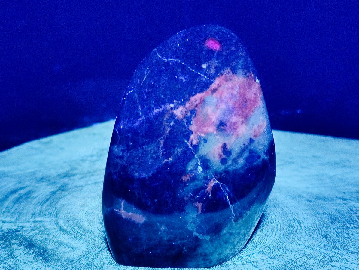 Polished Sodalite Standing Free Forms x 2 From Kunene River, Namibia