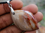 Hand Made Red Podocarpus Petrified Wood Mixed Shaped Pendants x 12 From Madagascar