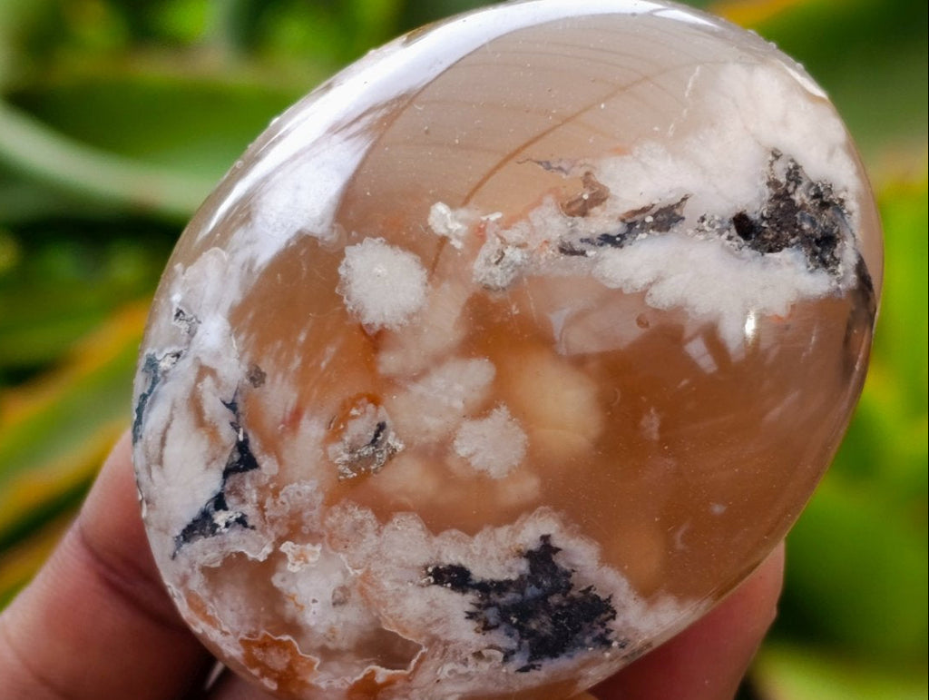 Polished Flower Agate Palm Stones x 20 From Antsahalova, Madagascar