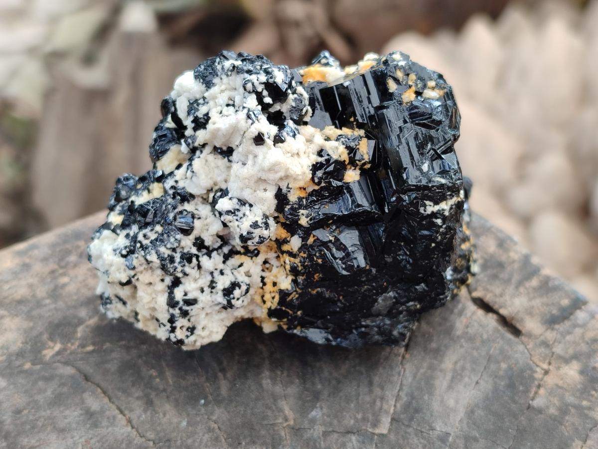 Natural Schorl Black Tourmaline with Feldspar x 3 From Erongo, Namibia