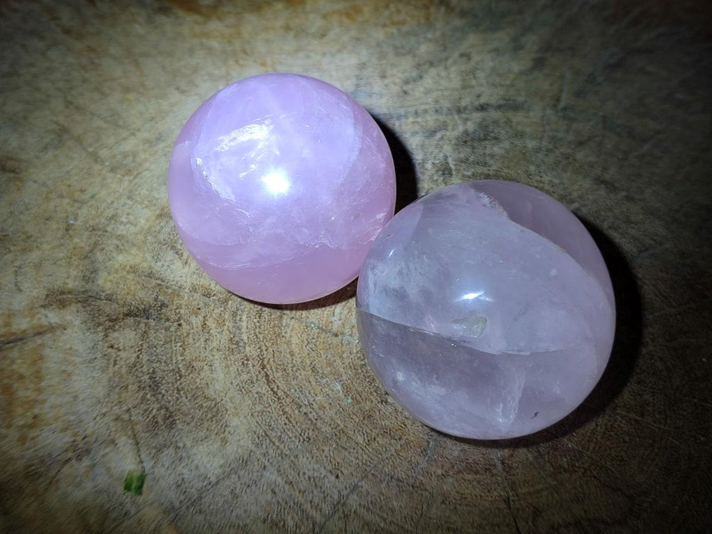 Polished Gemmy Star Rose Quartz Spheres x 6 From Madagascar