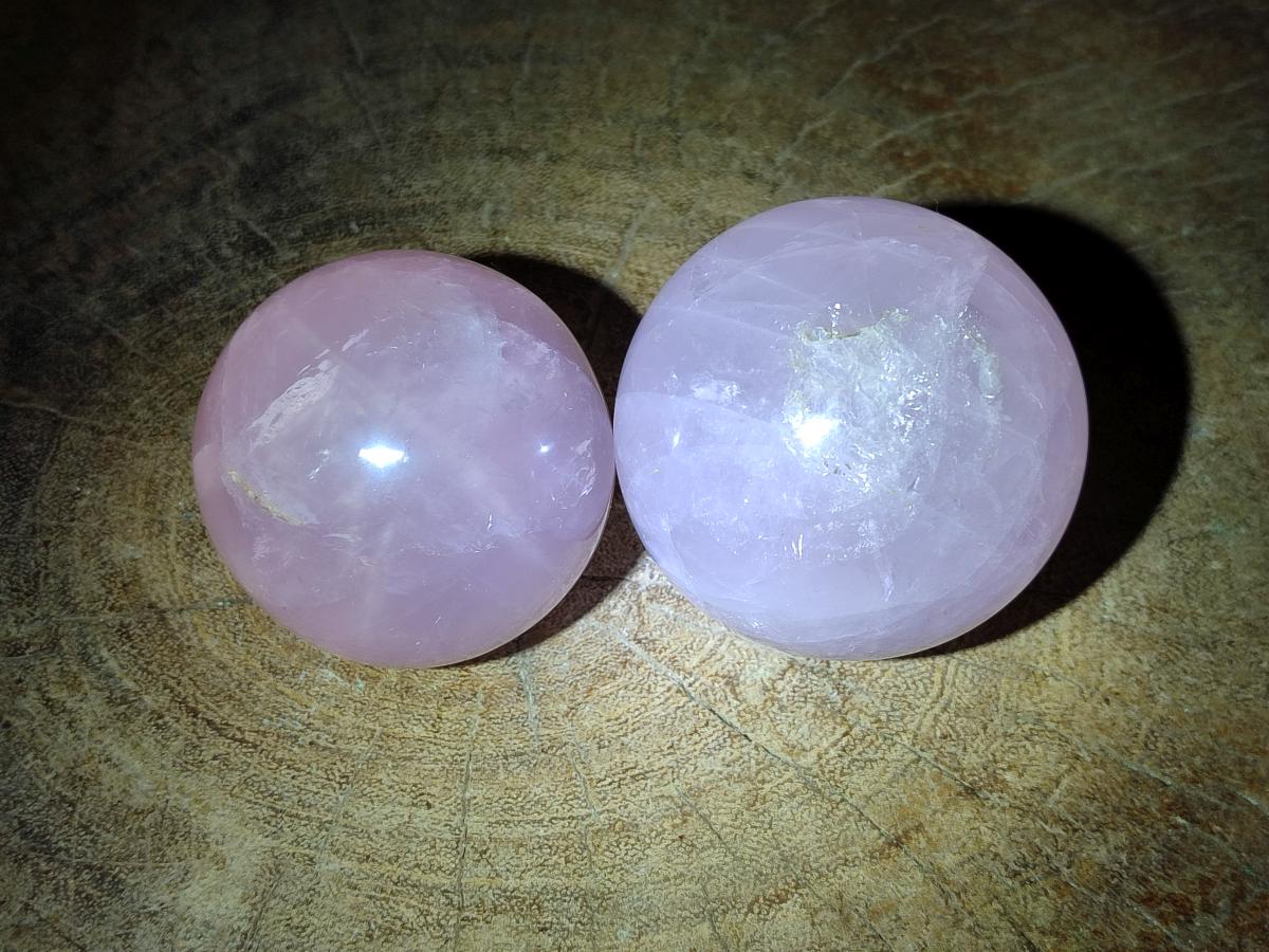 Polished Gemmy Star Rose Quartz Spheres x 6 From Madagascar