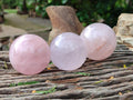 Polished Gemmy Star Rose Quartz Spheres x 6 From Madagascar