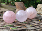 Polished Gemmy Star Rose Quartz Spheres x 6 From Madagascar