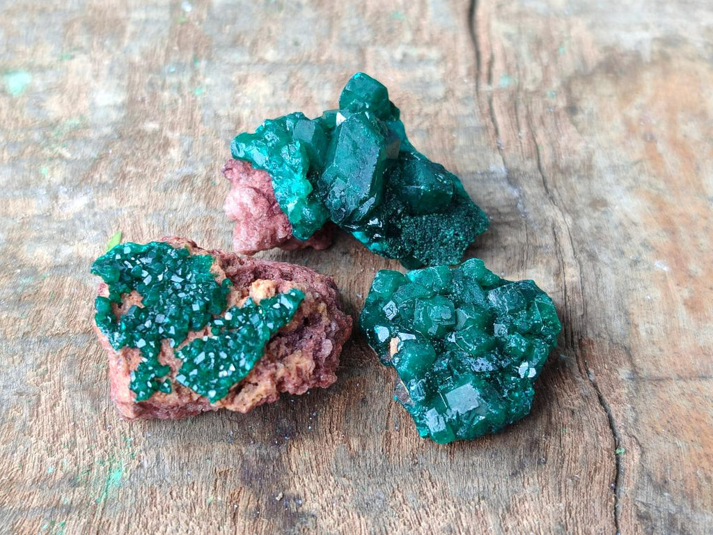 Natural Mini Dioptase on Dolomite Specimens x 24 From Likasi, Congo