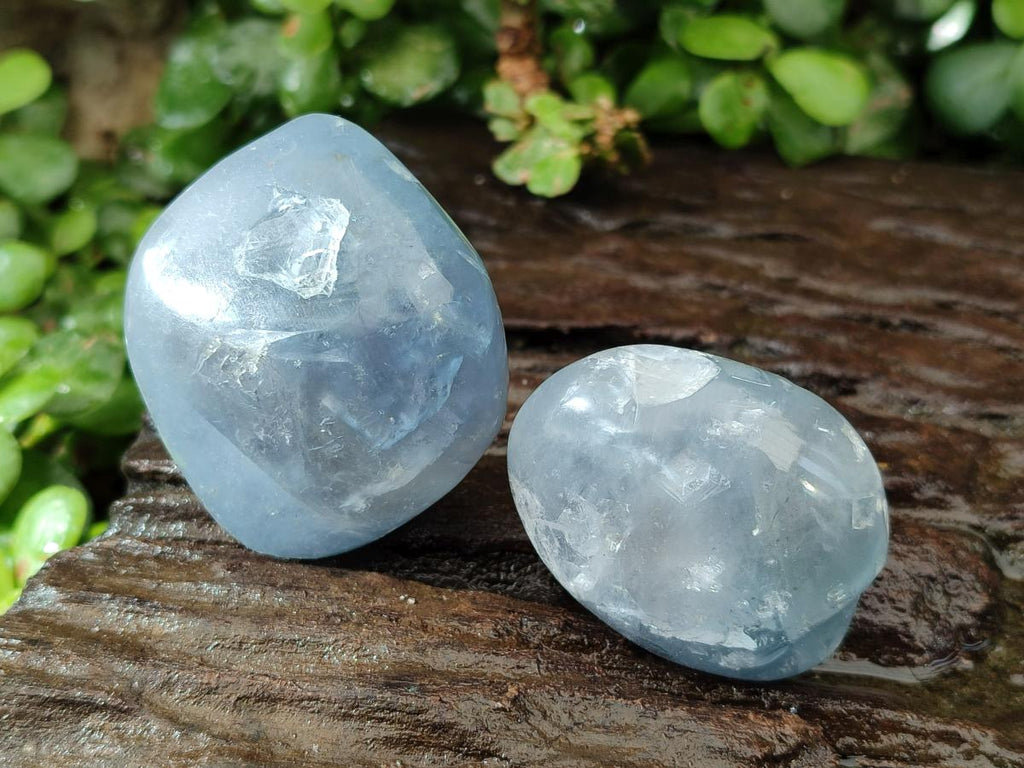 Polished Rare Blue Celestite Free Form Crystals x 12 From Sakoany, Madagascar