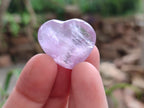 Polished Mini Window Amethyst Hearts x 25 From Akansobe, Madagascar
