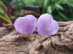 Polished Mini Window Amethyst Hearts x 25 From Akansobe, Madagascar