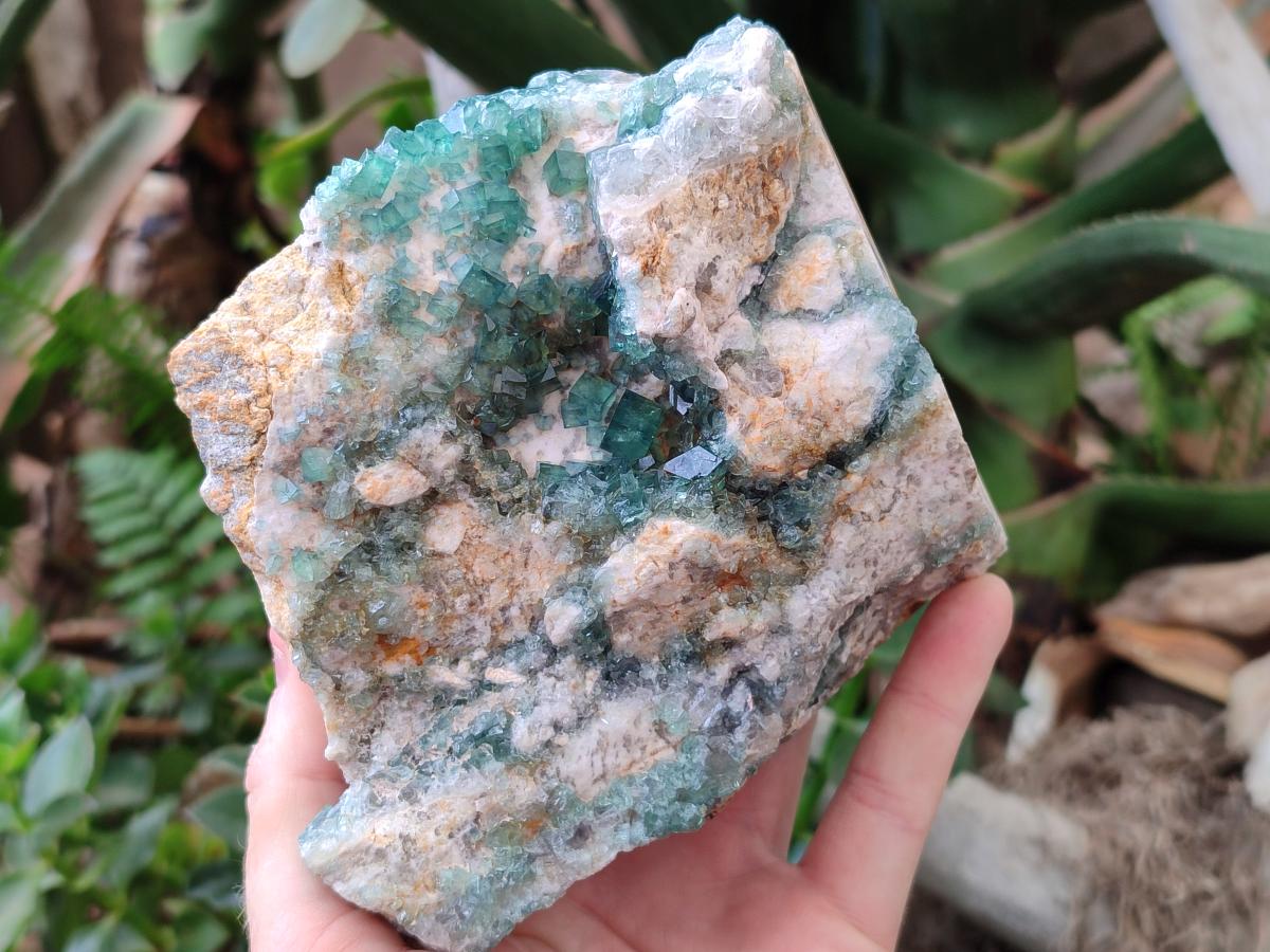 Natural Cubic Green Fluorite Cluster Specimens x 2 From Mandrosonoro, Madagascar
