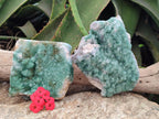 Natural Cubic Green Fluorite Cluster Specimens x 2 From Mandrosonoro, Madagascar