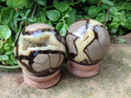 Polished Septerye Spheres x 2 From Mahajanga, Madagascar