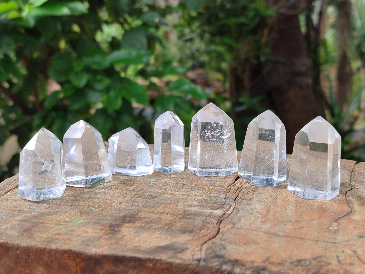 Polished Clear and Optic Quartz Crystals x 20 From Madagascar
